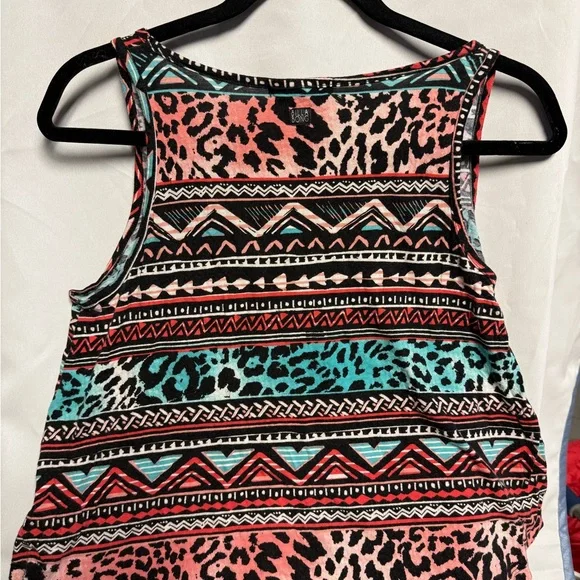 Billabong Women's Tribal Print Tank Top - Pink, Teal, Black - Picture 2 of 2